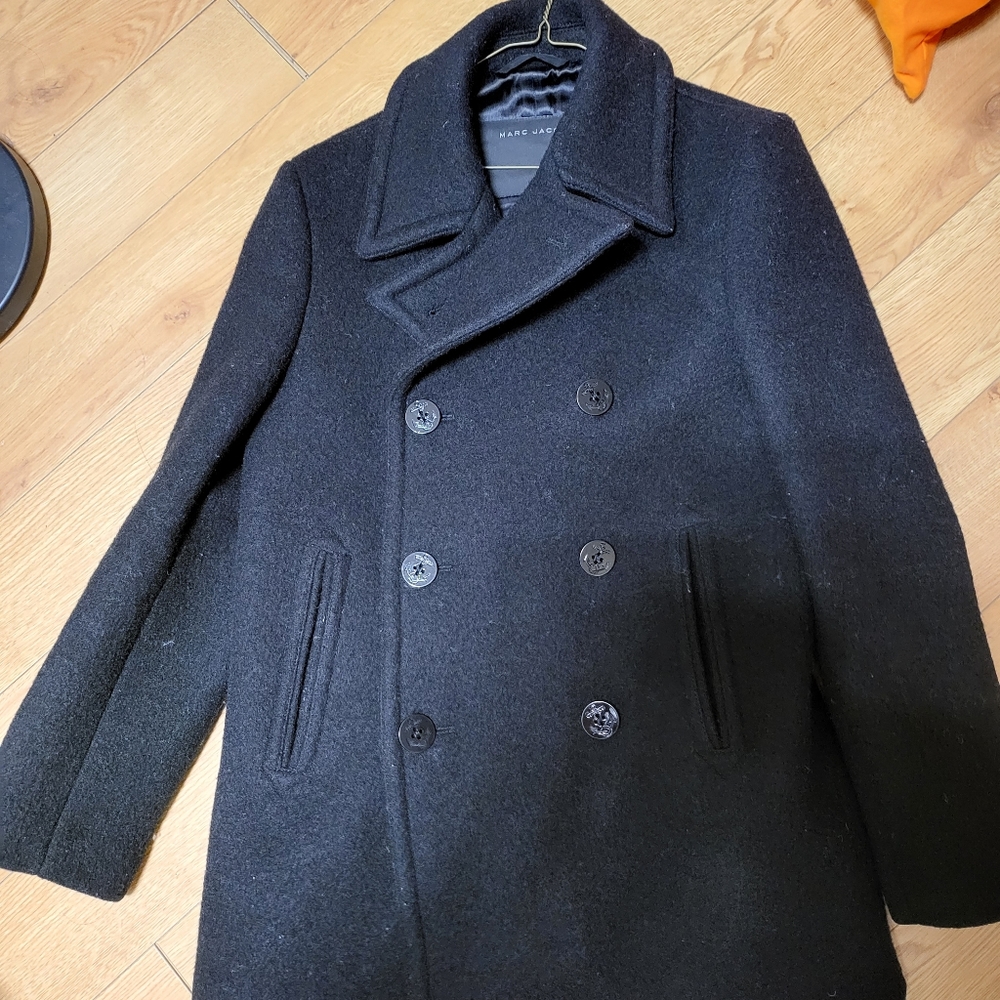 Marc Jacobs Virgin Wool Navy Peacoat